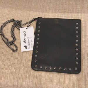 Small black vegan cross body bag
